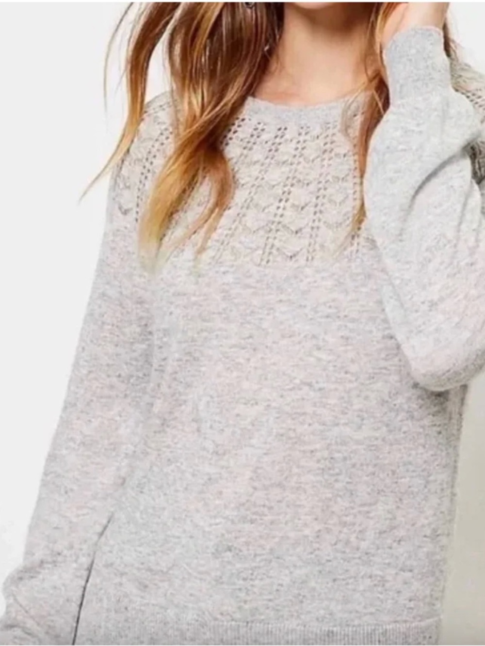 LOFT Pointelle Yoke Sweater